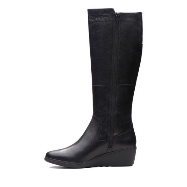 Clarks Womens Un Tallara Esa Knee High Boots Black | UK-6572319